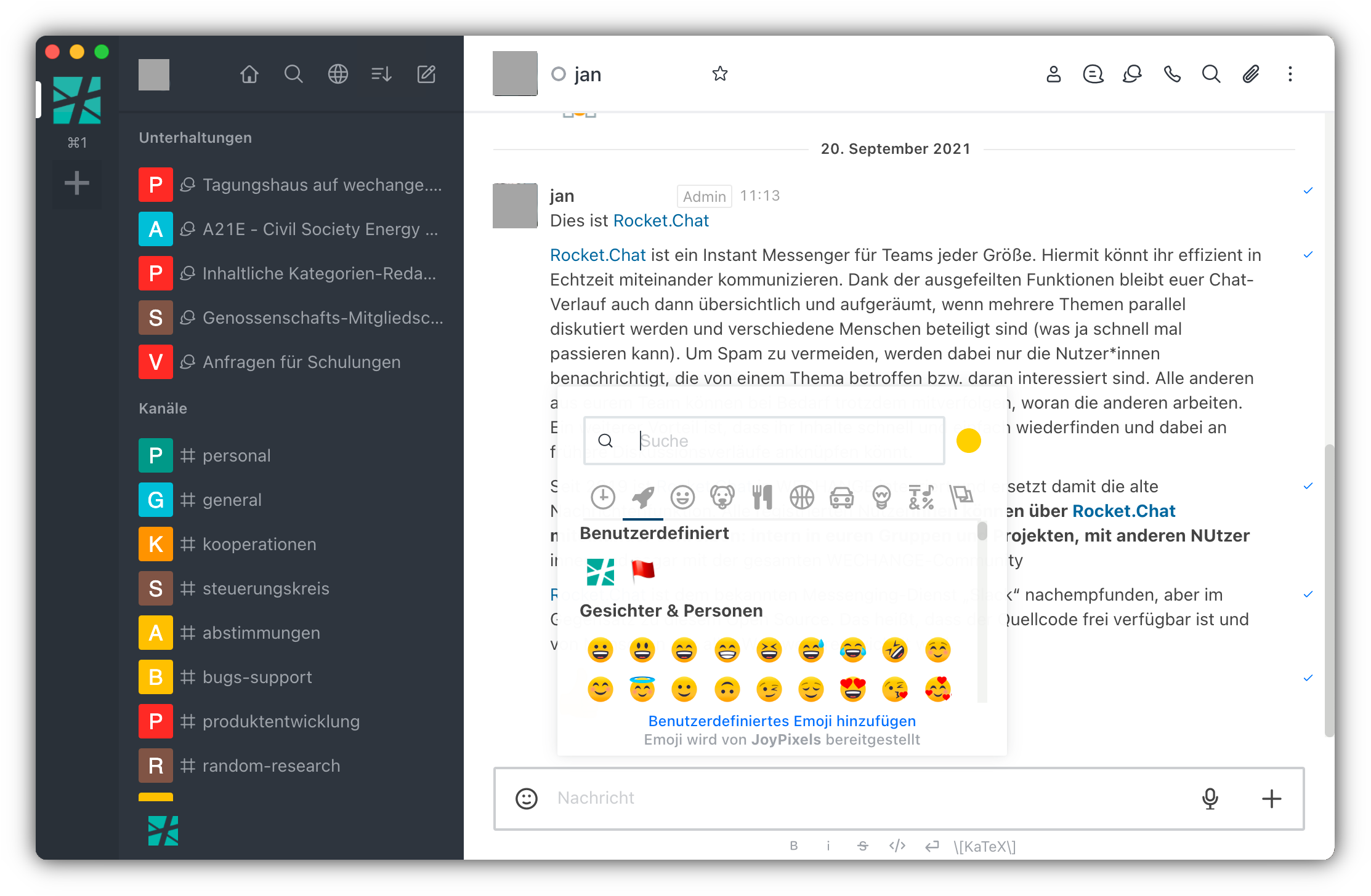 Screenshot of Rocket.Chat